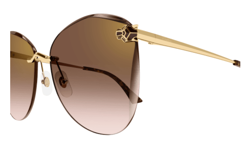 Panthère de Cartier Butterfly Rimless Sunglasses