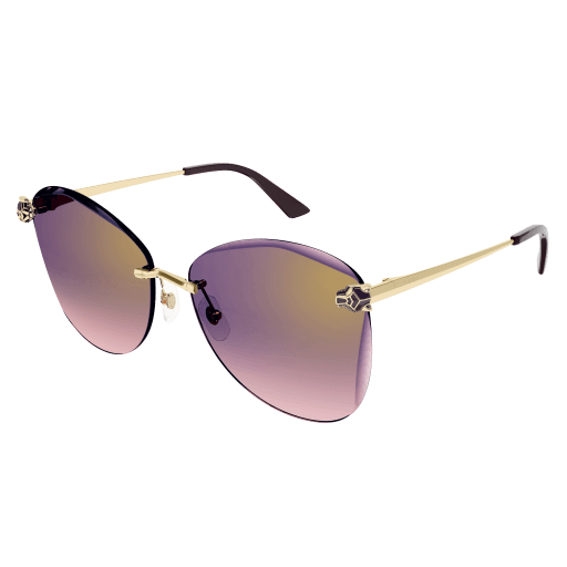 Panthère de Cartier Butterfly Rimless Sunglasses
