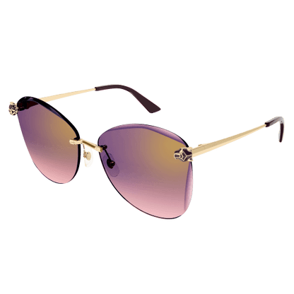 Panthère de Cartier Butterfly Rimless Sunglasses