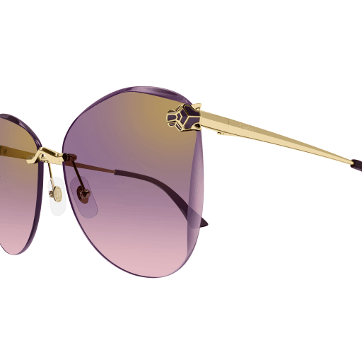 Panthère de Cartier Butterfly Rimless Sunglasses