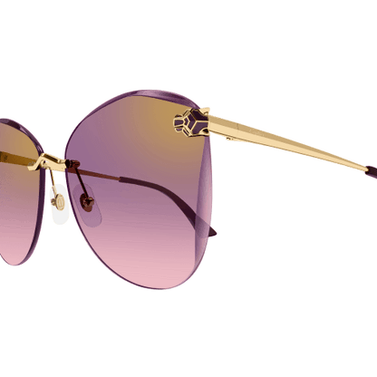 Panthère de Cartier Butterfly Rimless Sunglasses