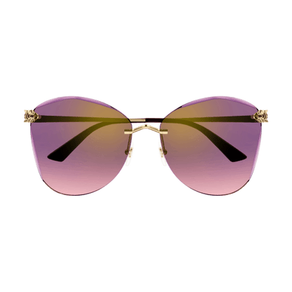 Panthère de Cartier Butterfly Rimless Sunglasses