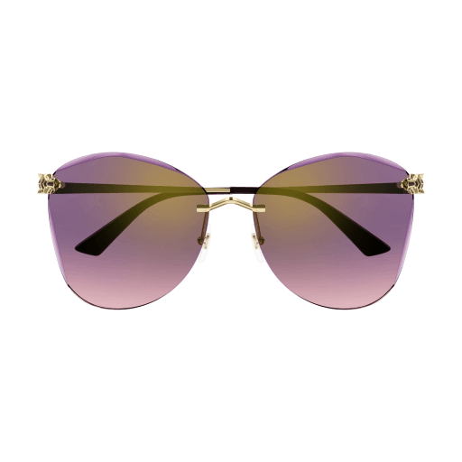 Panthère de Cartier Butterfly Rimless Sunglasses