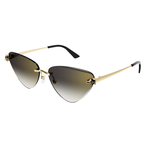 Panthère de Cartier Triangle Rimless Sunglasses