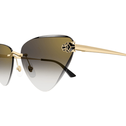 Panthère de Cartier Triangle Rimless Sunglasses