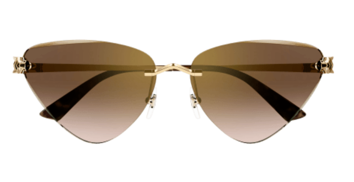 Panthère de Cartier Triangle Rimless Sunglasses
