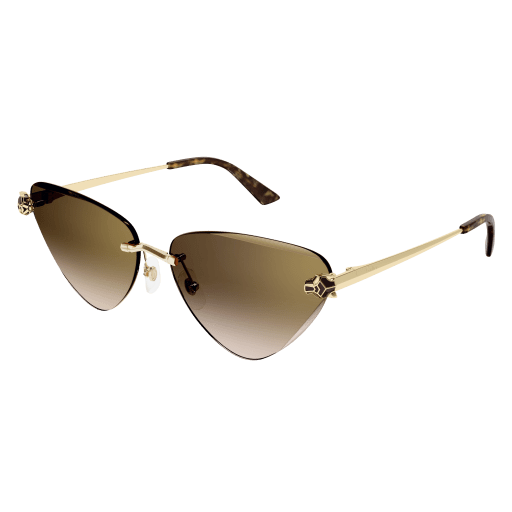 Panthère de Cartier Triangle Rimless Sunglasses
