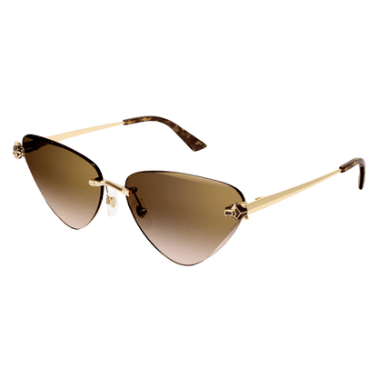 Panthère de Cartier Triangle Rimless Sunglasses