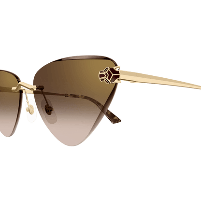 Panthère de Cartier Triangle Rimless Sunglasses