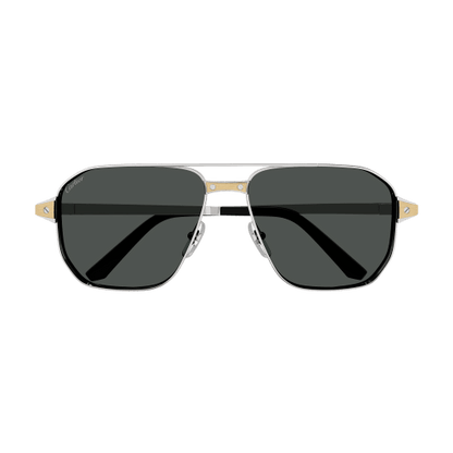 Santos de Cartier Aviator Metal Polarized Sunglasses