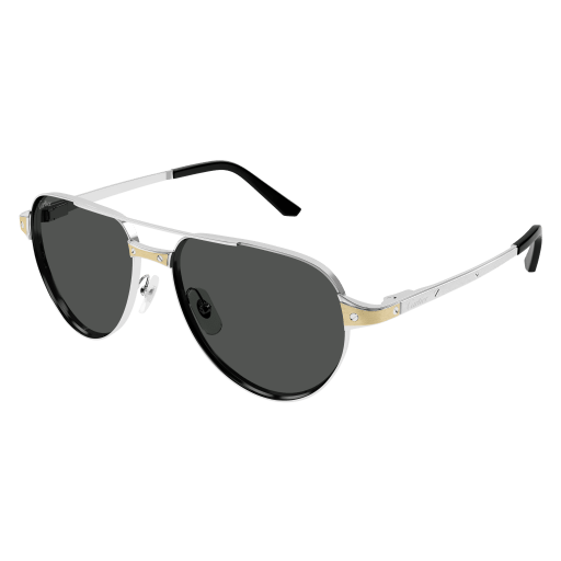 Santos de Cartier Aviator Metal Polarized Sunglasses