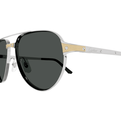 Santos de Cartier Aviator Metal Polarized Sunglasses