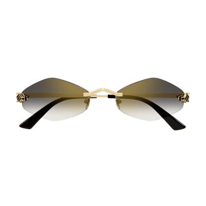Panthère de Cartier Hexagonal Rimless Sunglasses