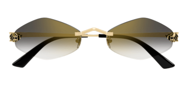 Panthère de Cartier Hexagonal Rimless Sunglasses