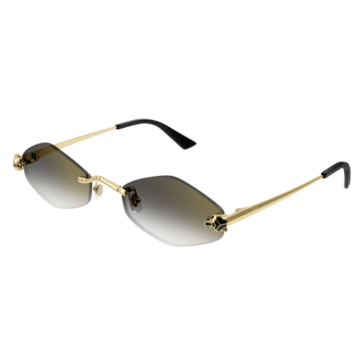 Panthère de Cartier Hexagonal Rimless Sunglasses