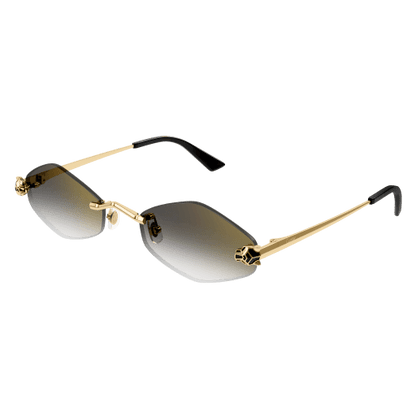 Panthère de Cartier Hexagonal Rimless Sunglasses