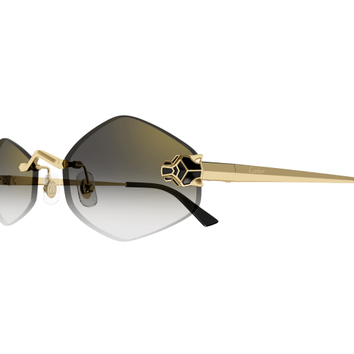 Panthère de Cartier Hexagonal Rimless Sunglasses
