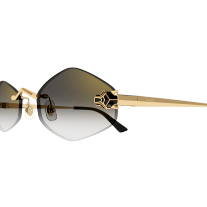 Panthère de Cartier Hexagonal Rimless Sunglasses