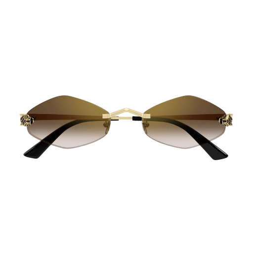 Panthère de Cartier Hexagonal Rimless Sunglasses