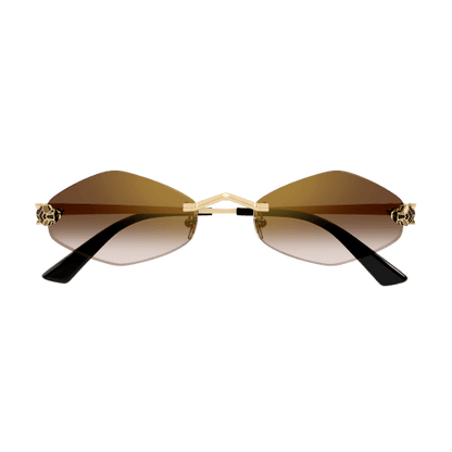 Panthère de Cartier Hexagonal Rimless Sunglasses