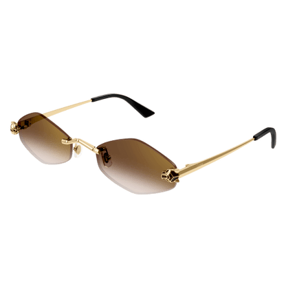 Panthère de Cartier Hexagonal Rimless Sunglasses
