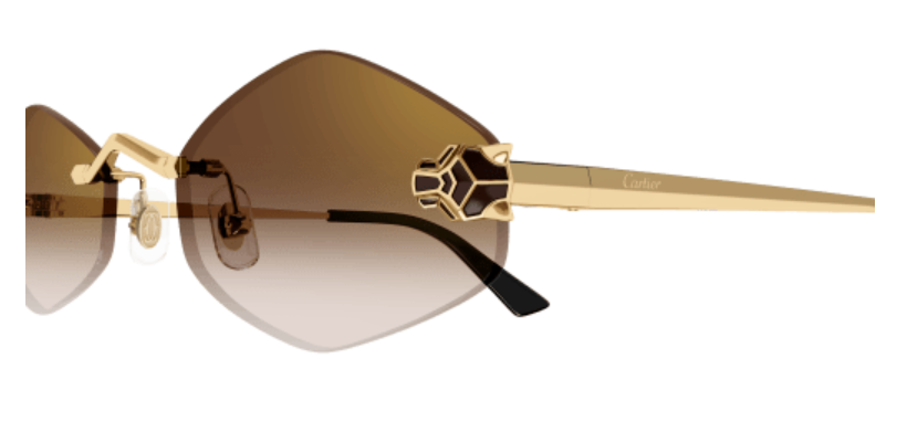 Panthère de Cartier Hexagonal Rimless Sunglasses
