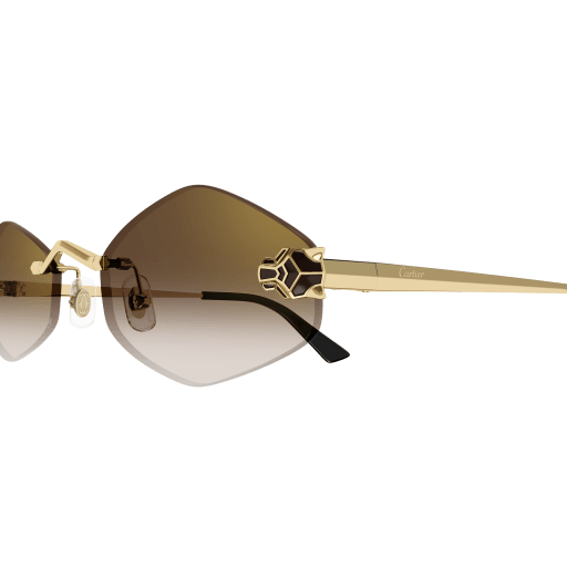 Panthère de Cartier Hexagonal Rimless Sunglasses