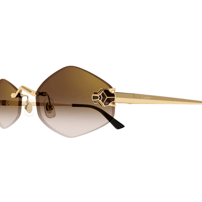 Panthère de Cartier Hexagonal Rimless Sunglasses