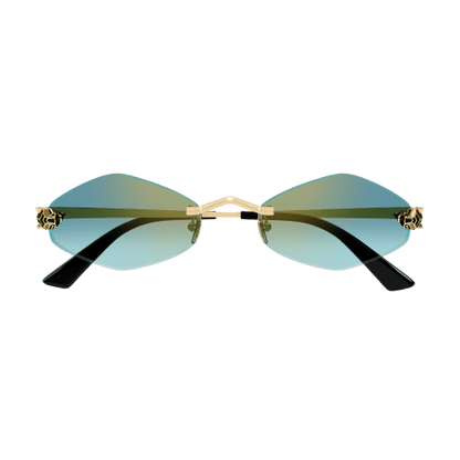 Panthère de Cartier Hexagonal Rimless Sunglasses