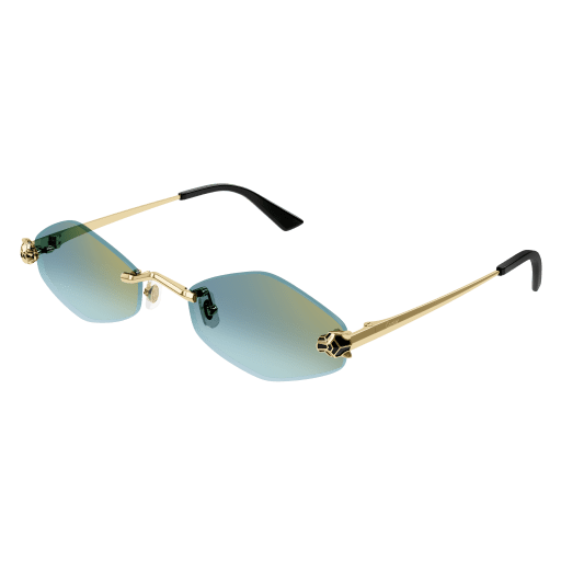Panthère de Cartier Hexagonal Rimless Sunglasses