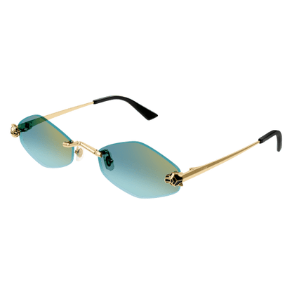 Panthère de Cartier Hexagonal Rimless Sunglasses