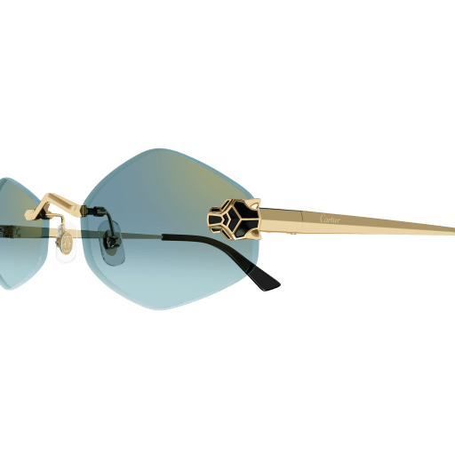 Panthère de Cartier Hexagonal Rimless Sunglasses