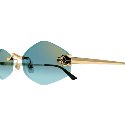 Panthère de Cartier Hexagonal Rimless Sunglasses