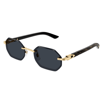 C Allongé de Cartier Motif Hexagonal Wood/Horn Sunglasses