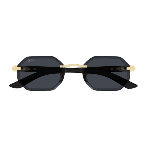 C Allongé de Cartier Motif Hexagonal Wood/Horn Sunglasses