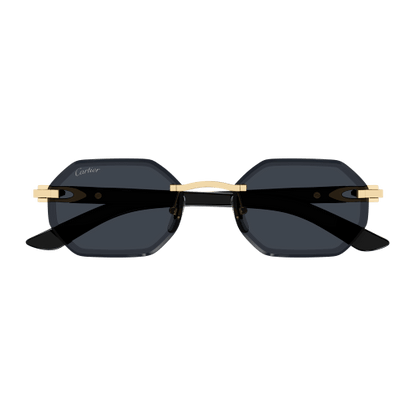 C Allongé de Cartier Motif Hexagonal Wood/Horn Sunglasses