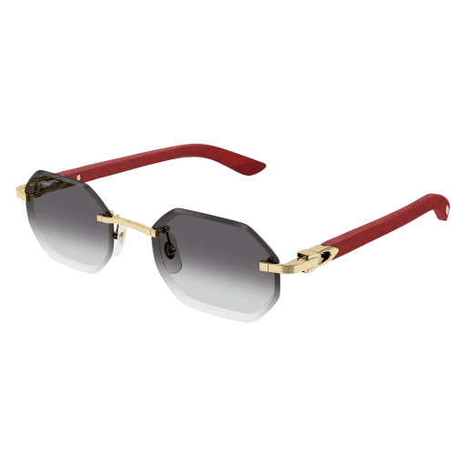 C Allongé de Cartier Motif Hexagonal Wood/Horn Sunglasses