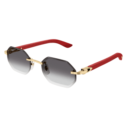 C Allongé de Cartier Motif Hexagonal Wood/Horn Sunglasses