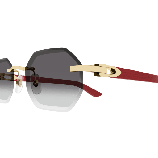 C Allongé de Cartier Motif Hexagonal Wood/Horn Sunglasses