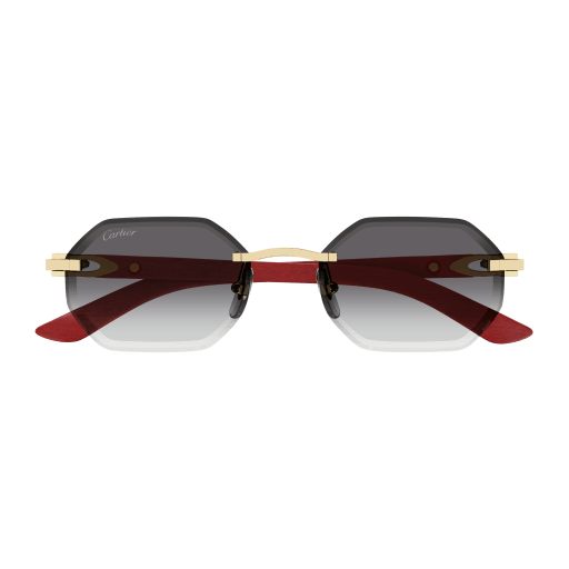 C Allongé de Cartier Motif Hexagonal Wood/Horn Sunglasses
