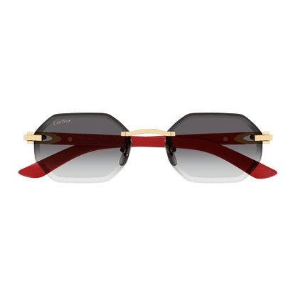C Allongé de Cartier Motif Hexagonal Wood/Horn Sunglasses