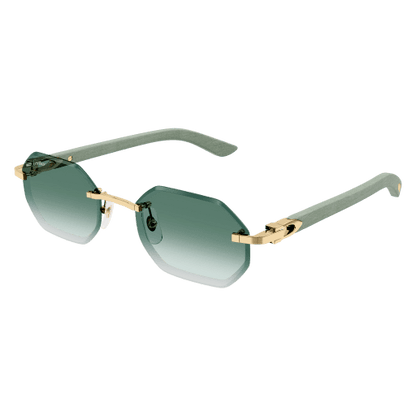 C Allongé de Cartier Motif Hexagonal Wood/Horn Sunglasses
