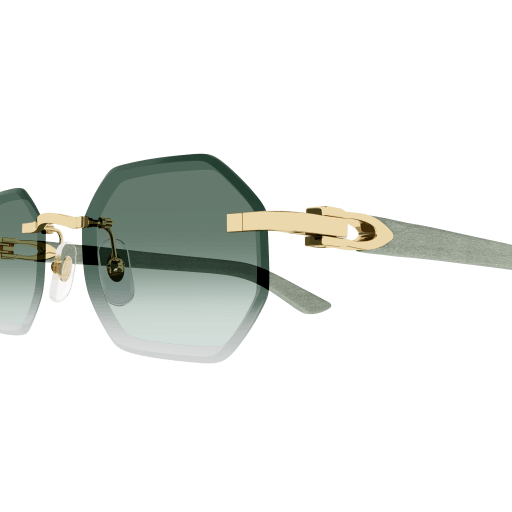 C Allongé de Cartier Motif Hexagonal Wood/Horn Sunglasses