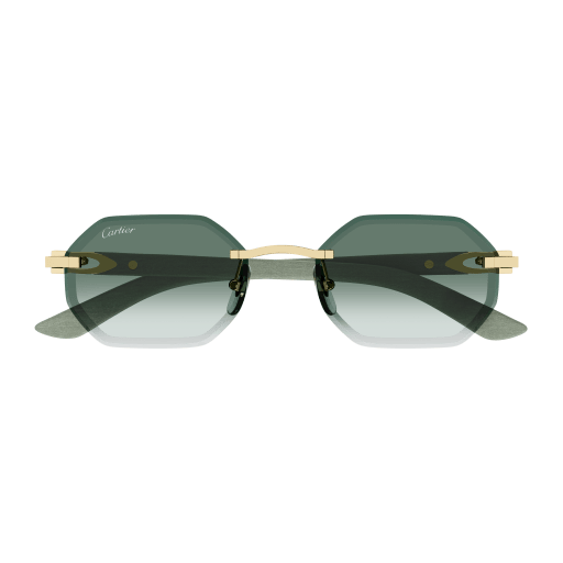 C Allongé de Cartier Motif Hexagonal Wood/Horn Sunglasses