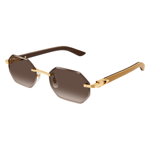 C Allongé de Cartier Motif Hexagonal Wood/Horn Sunglasses