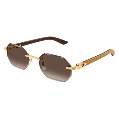 C Allongé de Cartier Motif Hexagonal Wood/Horn Sunglasses