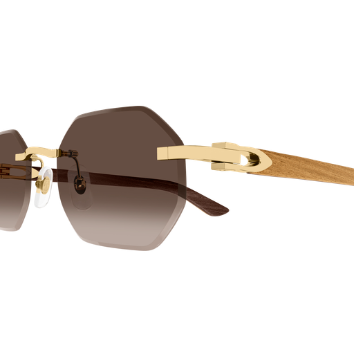 C Allongé de Cartier Motif Hexagonal Wood/Horn Sunglasses