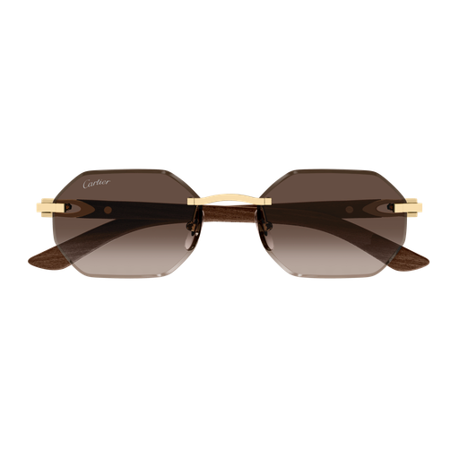 C Allongé de Cartier Motif Hexagonal Wood/Horn Sunglasses