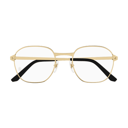 Santos de Cartier Square Metal Eyeglasses