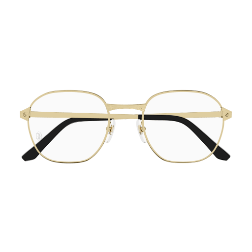 Santos de Cartier Square Metal Eyeglasses
